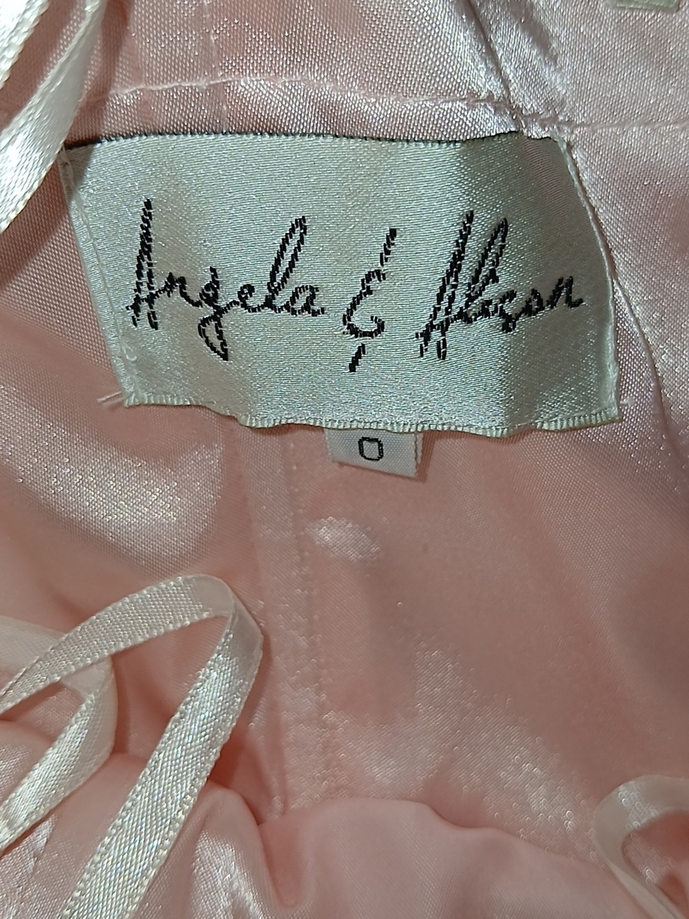 Angela & Alison Strapless Blush Pink Chiffon Evening Gown - Picture 4 of 4